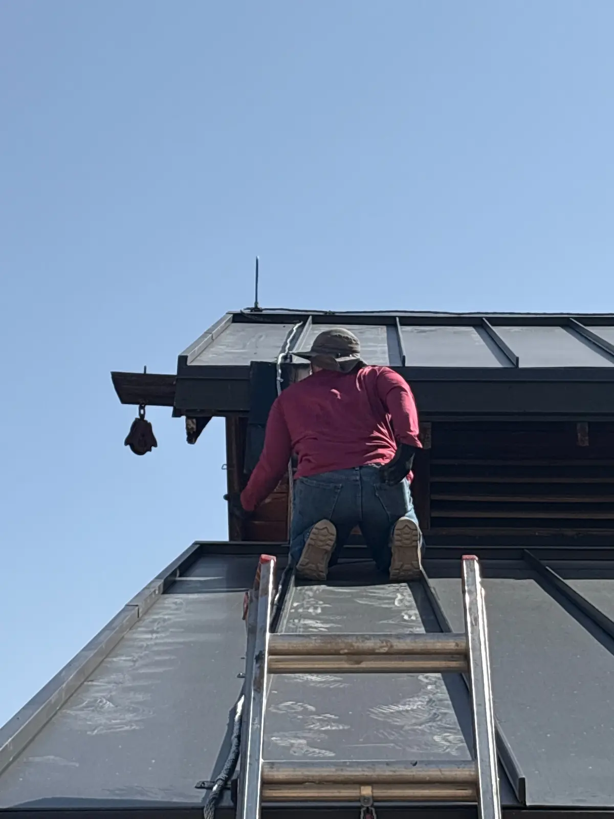 Valley Lightning Protection installing an air terminal on a Scottsdale horse barn roof